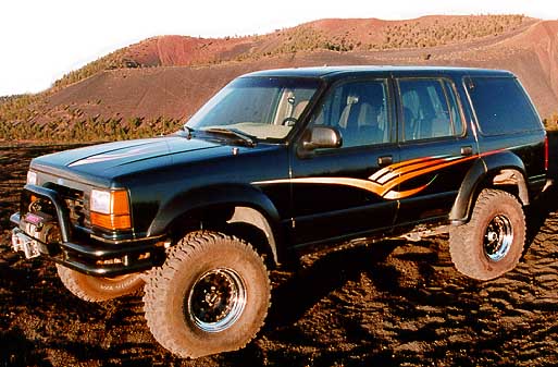 Explorer in front of Double Crater